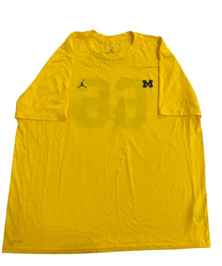 Chuck Filiaga Michigan Football Team Issued Workout Shirt with Name & Number on Back (Size 3XL)