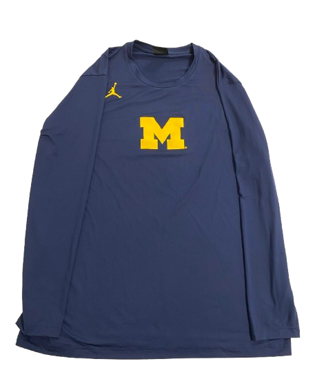 Jackson Selvala Michigan Basketball Team Issued Long Sleeve Shirt (Size XL)