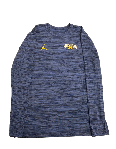 Jackson Selvala Michigan Basketball Team Issued Long Sleeve Shirt (Size XLT)