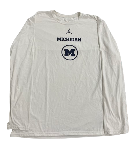 Jackson Selvala Michigan Basketball Team Issued Long Sleeve Shirt (Size XLT)