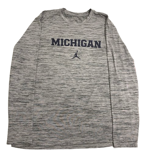 Jackson Selvala Michigan Basketball Team Issued Long Sleeve Shirt (Size XL)