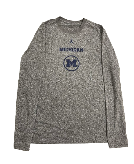 Jackson Selvala Michigan Basketball Team Issued Long Sleeve Shirt (Size XL)
