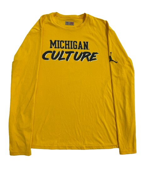 Jackson Selvala Michigan Basketball Player Exclusive "MICHIGAN CULTURE" Long Sleeve Shirt (Size XL)