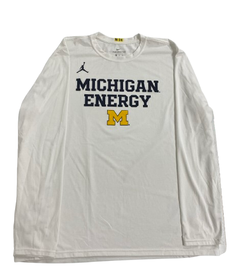 Jackson Selvala Michigan Basketball Player Exclusive "MICHIGAN ENERGY" Pre-Game Warm-Up Shooting Shirt with Player Tag (Size XXL)