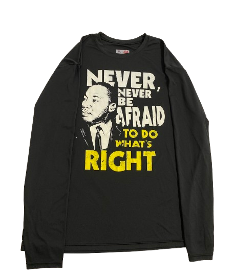 Jackson Selvala Michigan Basketball Player Exclusive "MLK DAY" Pre-Game Warm-Up Long Sleeve Shooting Shirt (Size XL)