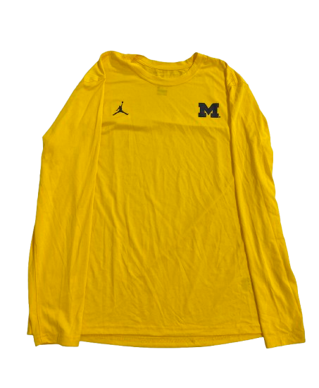 Jackson Selvala Michigan Basketball Team Issued Long Sleeve Shirt (Size XL)
