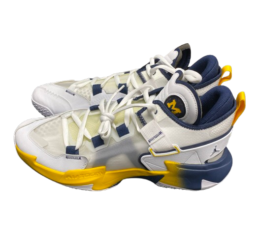 Jackson Selvala Michigan Basketball Player Exclusive Westbrook Shoes (Size 14) - New