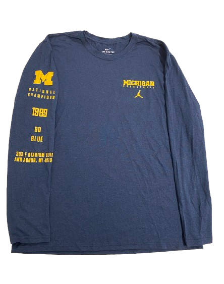 Jackson Selvala Michigan Basketball Team Issued Long Sleeve Shirt (Size XL)