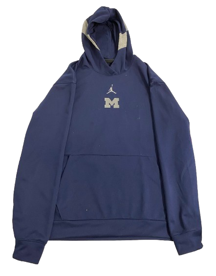 Jackson Selvala Michigan Basketball Team Issued Travel Sweatshirt (Size XLT)