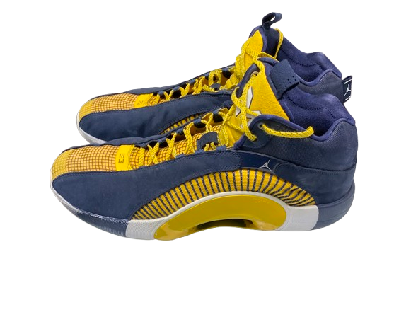 Jackson Selvala Michigan Basketball Player Exclusive Jordan 35 Shoes (Size 14)
