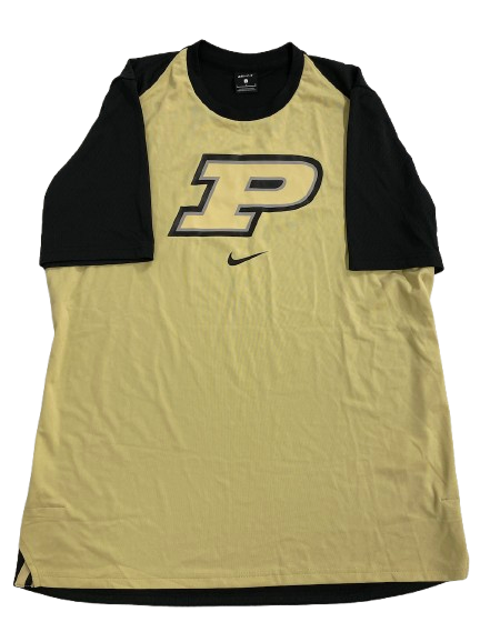 Eric Hunter Jr. Purdue Basketball Player Exclusive Pre-Game Warm-Up Short Sleeve Shooting Shirt (Size L)