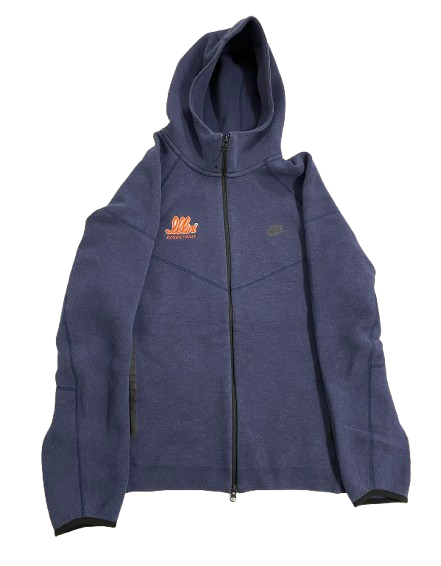 Marcus Domask Illinois Basketball Player "Illini" Script Nike Tech Fleece Jacket (Size XL)