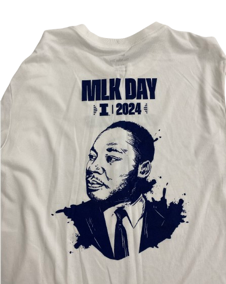 Marcus Domask Illinois Basketball Player Exclusive "2024 MLK DAY" Pre-Game Warm-Up Long Sleeve Shooting Shirt (Size XL)