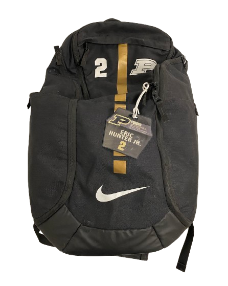 Eric Hunter Jr. Purdue Basketball Player Exclusive Travel Backpack with Number & Travel Tag