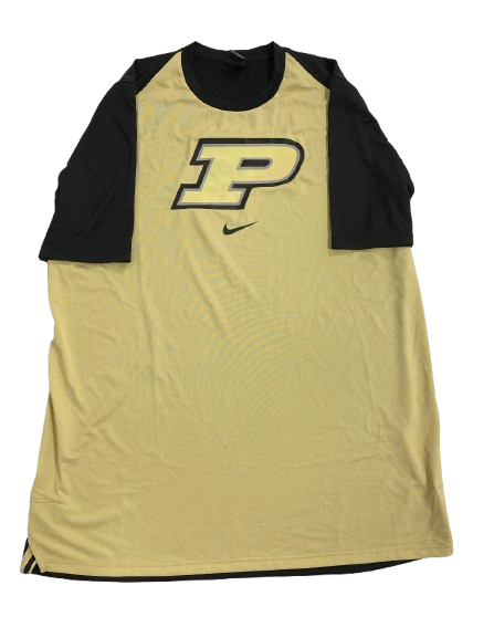 Eric Hunter Jr. Purdue Basketball Player Exclusive Pre-Game Warm-Up Short Sleeve Shooting Shirt (Size XLT)