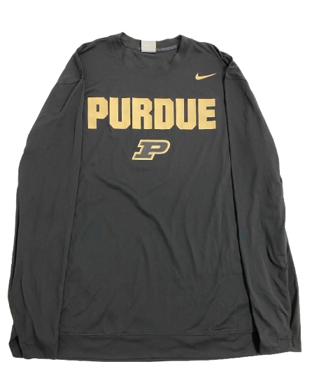 Eric Hunter Jr. Purdue Basketball Player Exclusive Pre-Game Warm-Up Long Sleeve Shooting Shirt (Size M)
