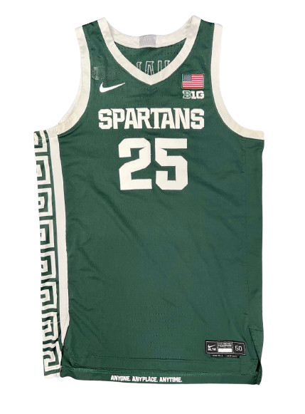 Malik Hall Michigan State Basketball SIGNED + INSCRIBED 2020-2021 GAME WORN Uniform Set (INCLUDES BIG TEN TOURNAMENT) - Jersey + Shorts