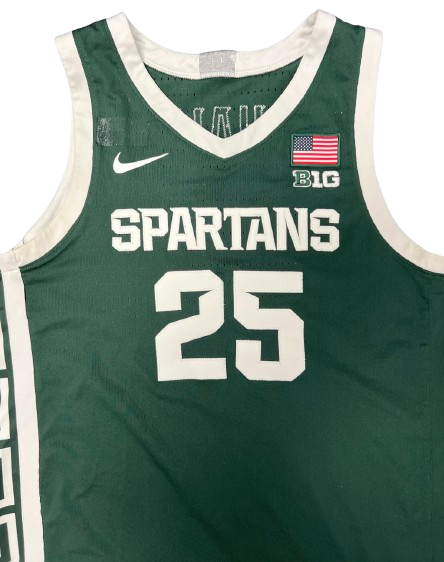 Malik Hall Michigan State Basketball SIGNED + INSCRIBED 2020-2021 GAME WORN Uniform Set (INCLUDES BIG TEN TOURNAMENT) - Jersey + Shorts