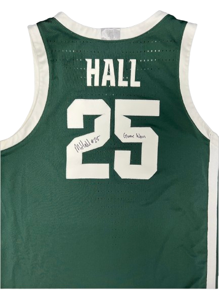 Malik Hall Michigan State Basketball SIGNED + INSCRIBED 2020-2021 GAME WORN Uniform Set (INCLUDES BIG TEN TOURNAMENT) - Jersey + Shorts