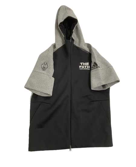 Jahvon Quinerly "ADIDAS THE PATH Santa Barbara" Basketball Short Sleeve Hooded Jacket (Size L)