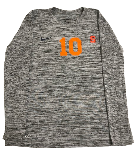 Justin Lamson Syracuse Football Player Exclusive Pre-Game Warm-Up Long Sleeve Shirt with 