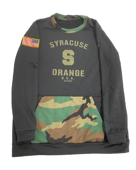 Justin Lamson Syracuse Football Player Exclusive Camo Crewneck Sweatshirt (Size XL)