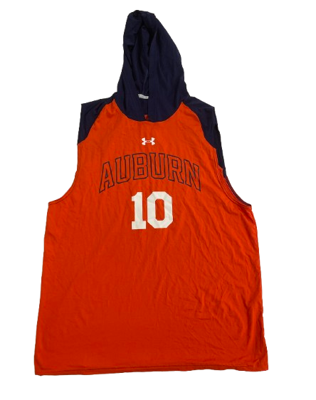 Caleb Burton Auburn Football Player Exclusive Pre-Game Warm-Up Sleeveless Hoodie with 
