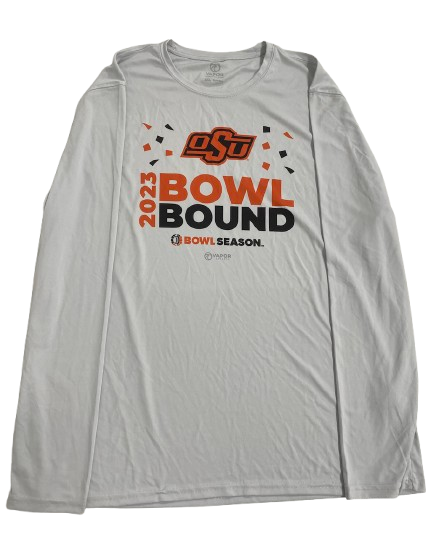 Alan Bowman Oklahoma State Football Team Issued "2023 BOWL BOUND" Long Sleeve Shirt (Size XXL)