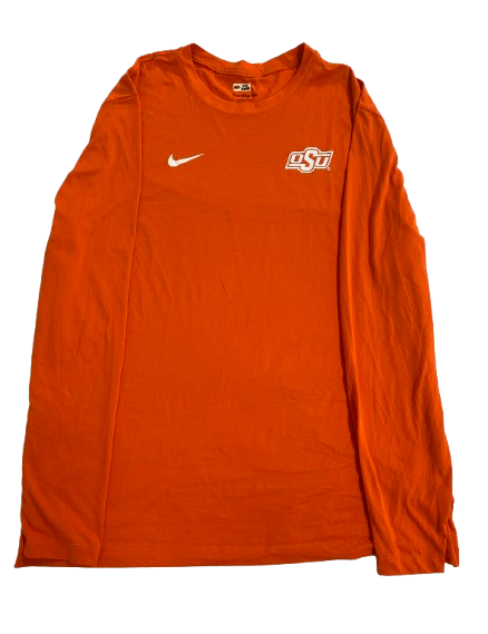 Alan Bowman Oklahoma State Football Team Issued Long Sleeve Shirt (Size XXL)