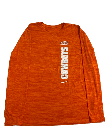 Alan Bowman Oklahoma State Football Team Issued Long Sleeve Shirt (Size XXL)