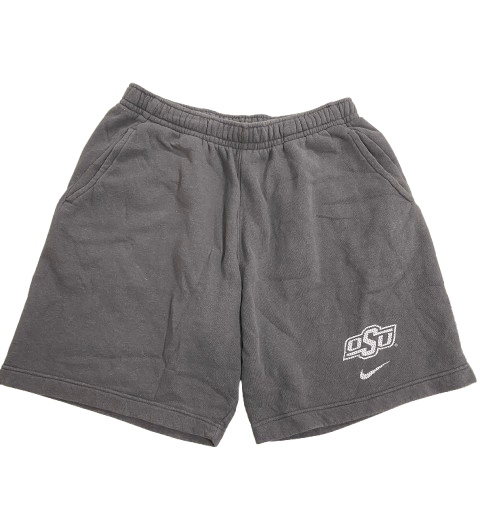 Alan Bowman Oklahoma State Football Team Issued Sweatshorts (Size L)