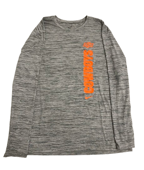 Alan Bowman Oklahoma State Football Team Issued Long Sleeve Shirt (Size XXL)