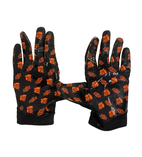 Alan Bowman Oklahoma State Football Player Exclusive Gloves (Size 3XL)