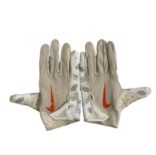 Alan Bowman Oklahoma State Football Player Exclusive Gloves (Size L)