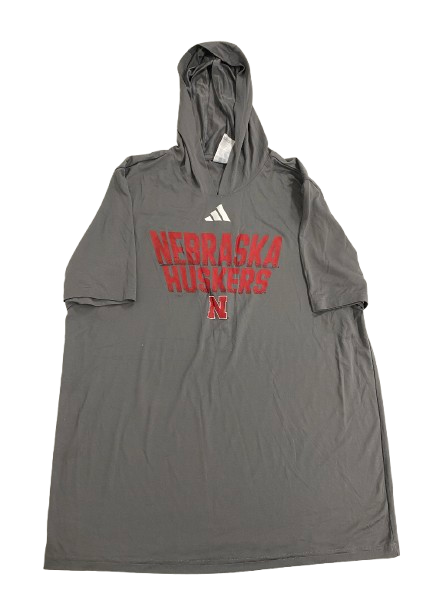 Princewill Umanmielen Nebraska Football Player Exclusive Short Sleeve Performance Hoodie (Size XL)