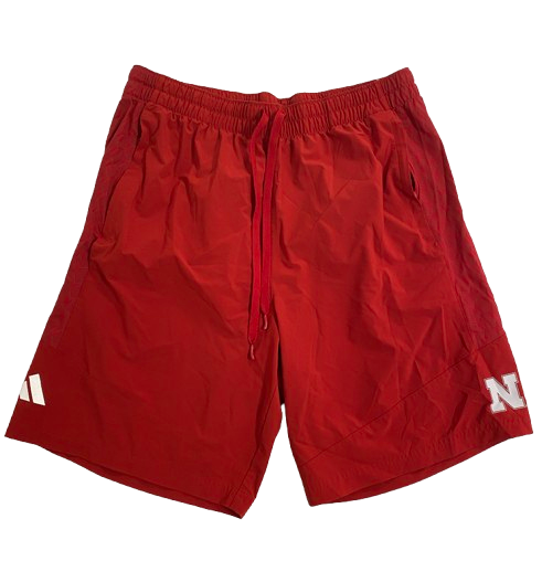 Princewill Umanmielen Nebraska Football Team Issued Workout Shorts (Size L)