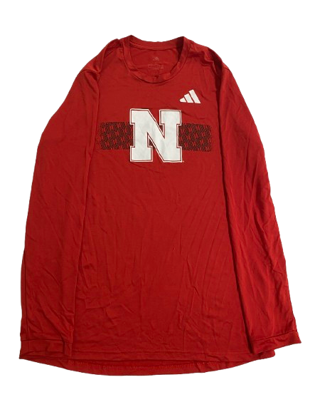 Princewill Umanmielen Nebraska Football Team Issued Long Sleeve Shirt (Size L)