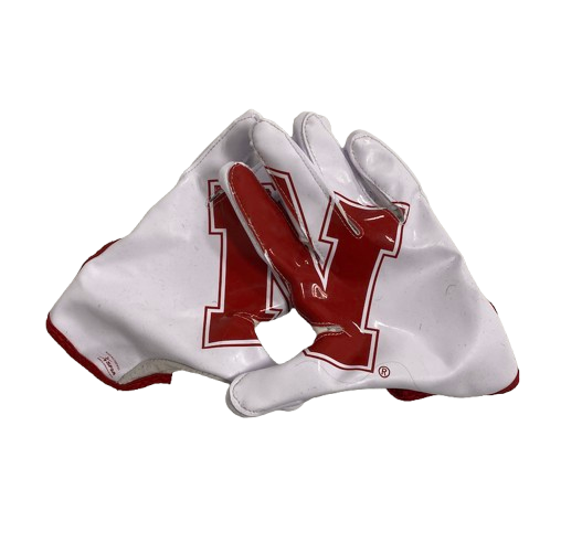 Princewill Umanmielen Nebraska Football Player Exclusive Gloves (Size XXL)
