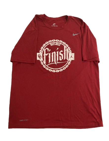 Javian Hester Oklahoma Football Player Exclusive "CHAMPIONSHIP FINISH" Workout Shirt (Size XL)
