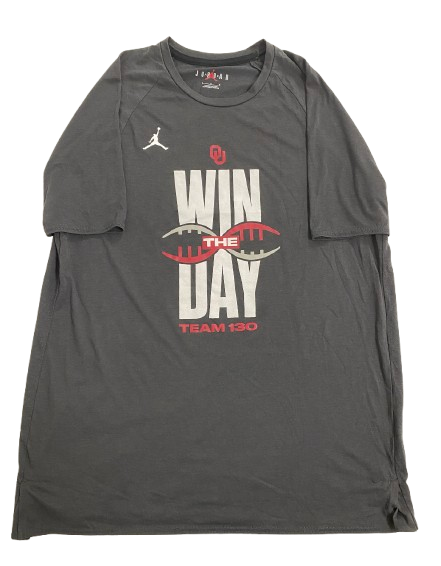 Javian Hester Oklahoma Football Player Exclusive "WIN THE DAY" Workout Shirt (Size L)