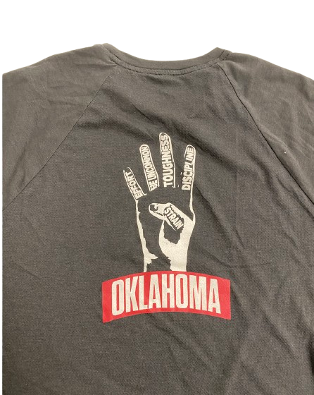 Javian Hester Oklahoma Football Player Exclusive "WIN THE DAY" Workout Shirt (Size L)