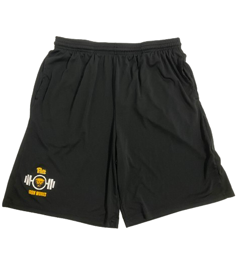 Daejon Reynolds Pittsburgh Football Player Exclusive "IRON WORKS" Strength & Conditioning Weight Room Workout Shorts (Size L)