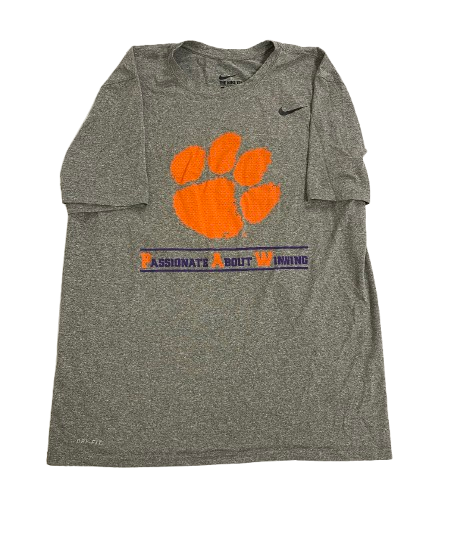 Will Brown Clemson Football Player Exclusive "PASSIONATE ABOUT WINNING / ALL IN" Workout Shirt (Size L)