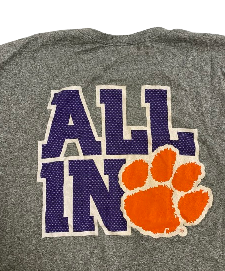 Will Brown Clemson Football Player Exclusive "PASSIONATE ABOUT WINNING / ALL IN" Workout Shirt (Size L)