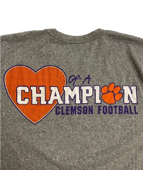 Will Brown Clemson Football Player Exclusive "EYE OF THE TIGER HEART OF A CHAMPION" Long Sleeve Shirt (Size L)