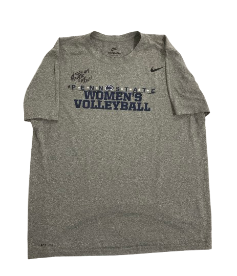 Jess Mruzik Penn State Volleyball SIGNED Player Exclusive Workout Shirt (Size XL)