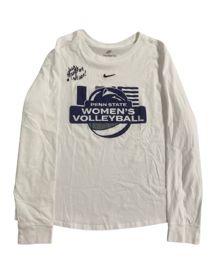 Jess Mruzik Penn State Volleyball SIGNED Player Exclusive Long Sleeve Shirt (Size Women&