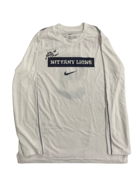 Jess Mruzik Penn State Volleyball SIGNED Player Exclusive Pre-Game Warm-Up Long Sleeve Shirt with Name & Number on Back (Size L)