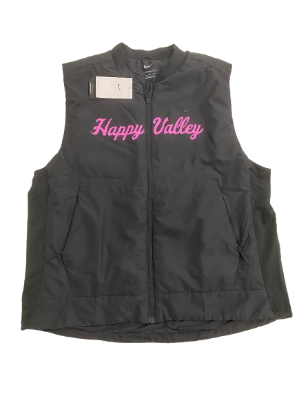 Jess Mruzik Penn State Volleyball Player Exclusive Black & Neon Pink Vest Jacket with Number on Back (Size XL)