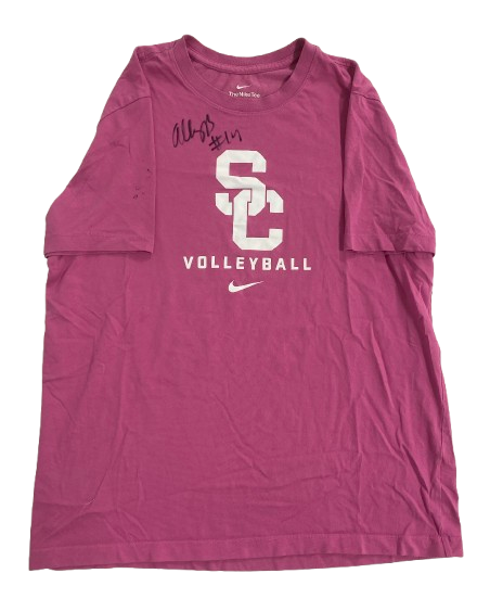 Ally Batenhorst USC Volleyball SIGNED Player Exclusive Workout Shirt (Size L)